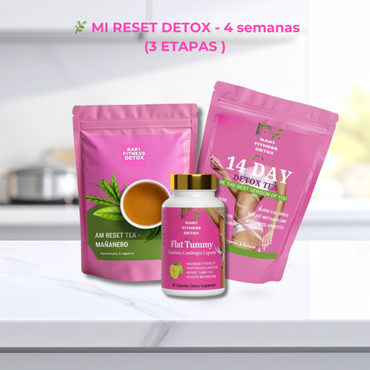 Mi Reset Detox – por 4 semanas, Limpia tu Cuerpo, Desinflama y Restaura tu Bienestar | Raki Fitness Detox
