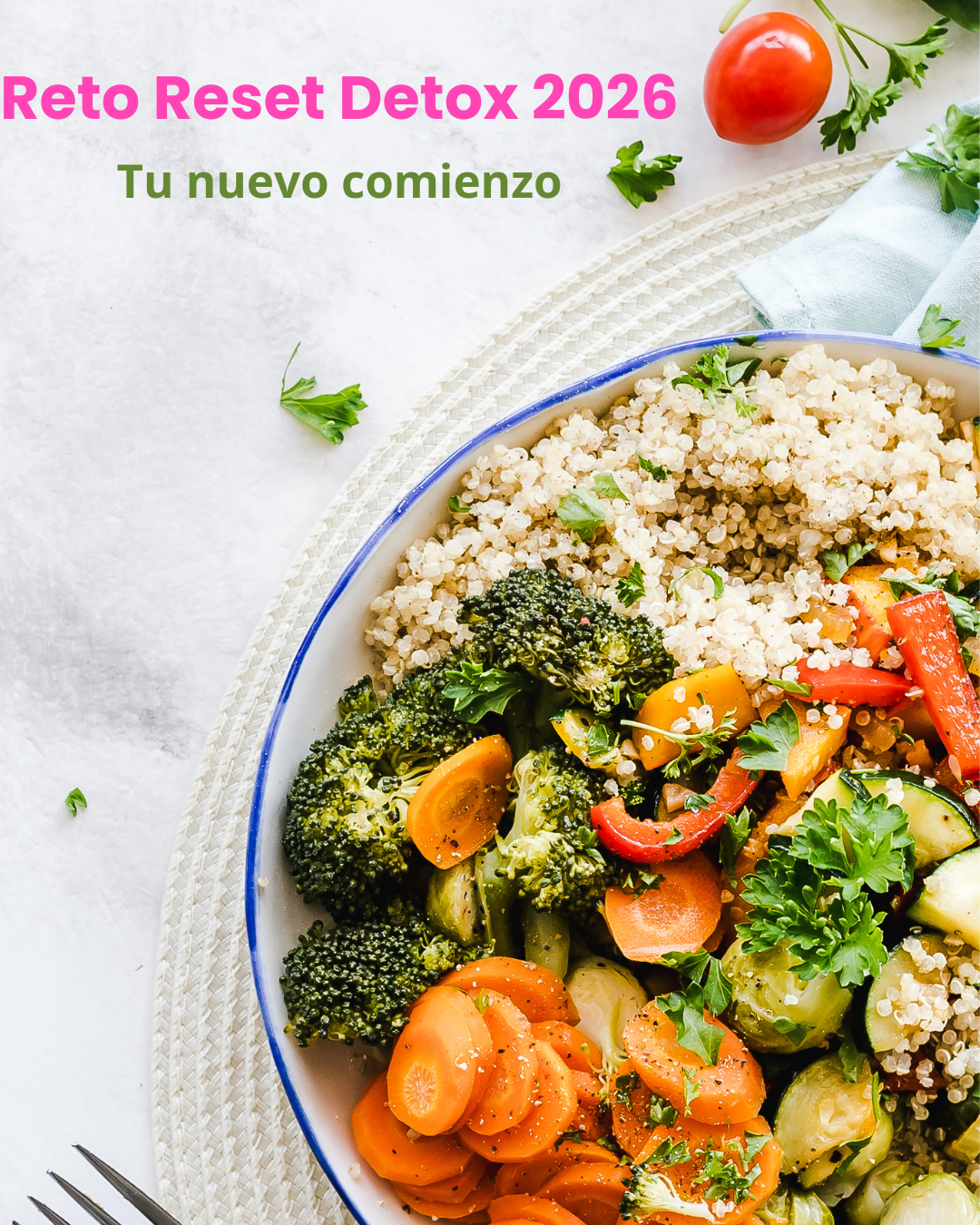 Reto Reset Detox 2026 plan de alimentación saludable - 4 Semanas